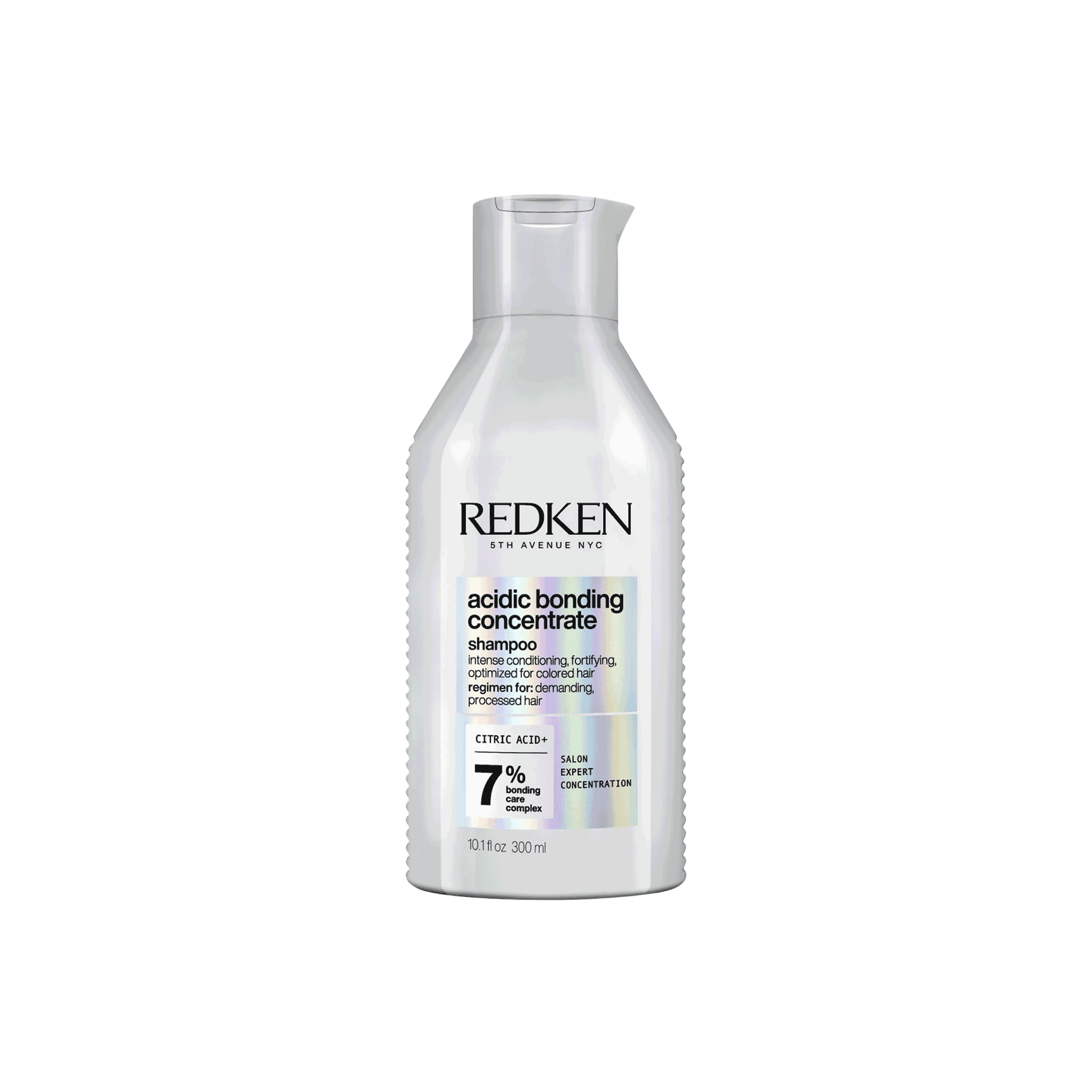 Redken Acidic Bonding Concentrate Shampoo 300ml bottle with 7% bonding care complex for coloured and processed hair
